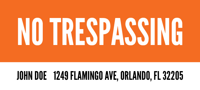 florida no trespassing orange