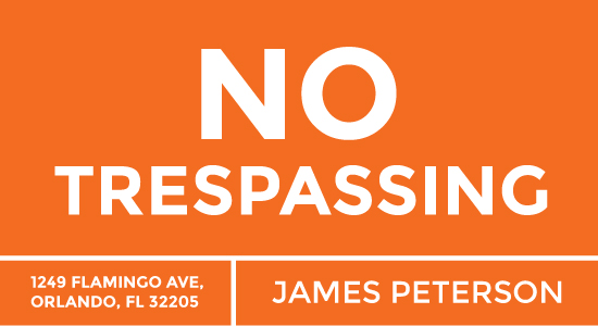 florida no trespassing orange 2