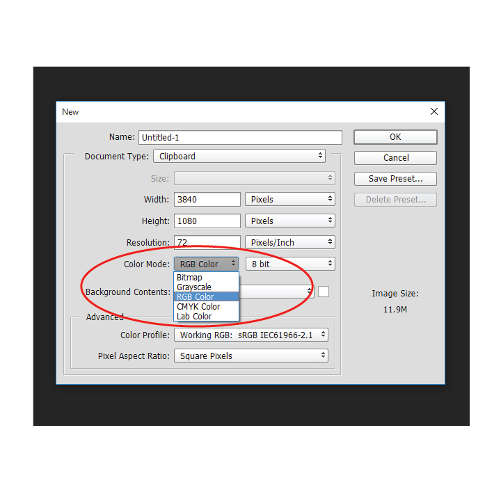 Checking Color Mode Photoshop