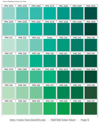 Pantone Colors Green