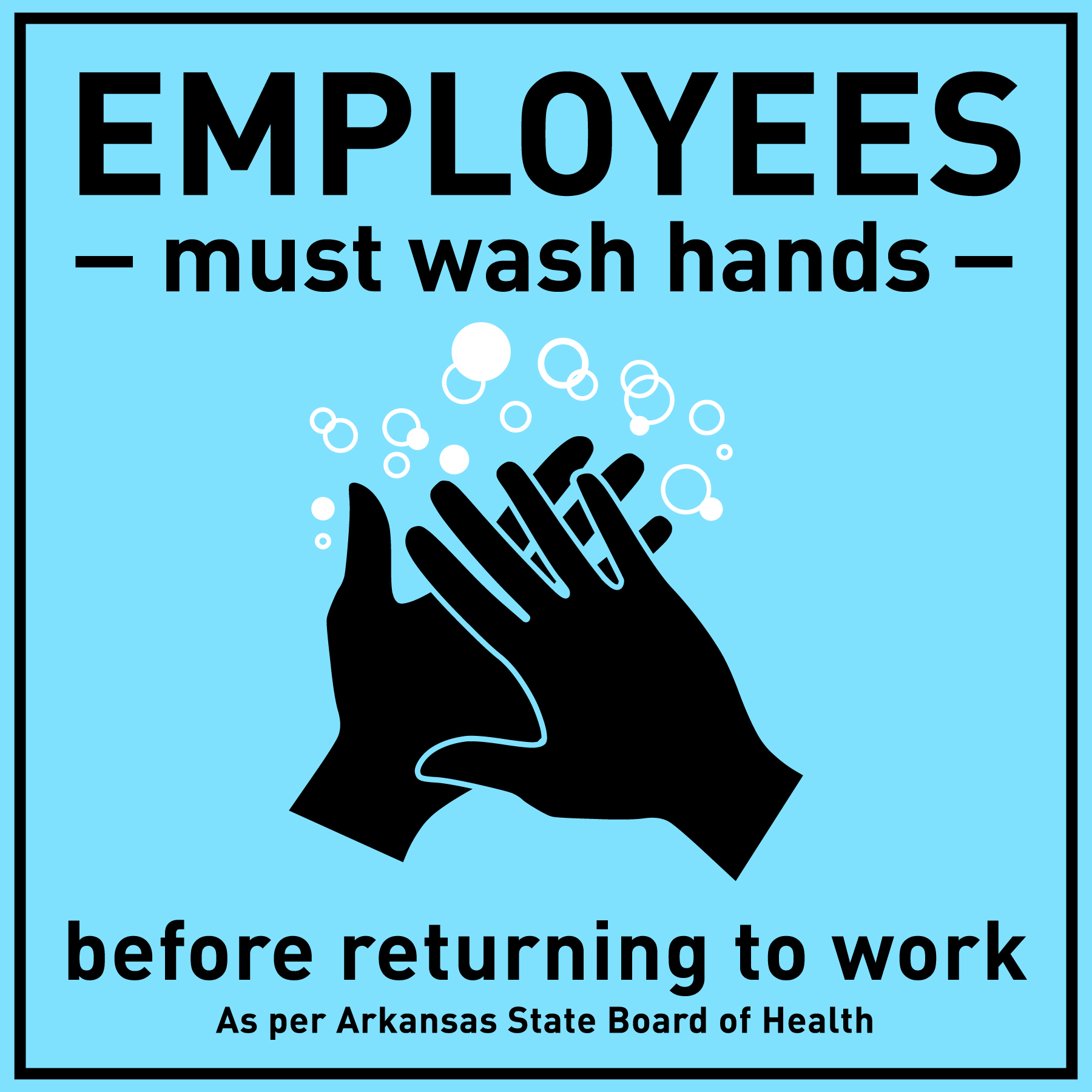 Arkansas handwashing sign