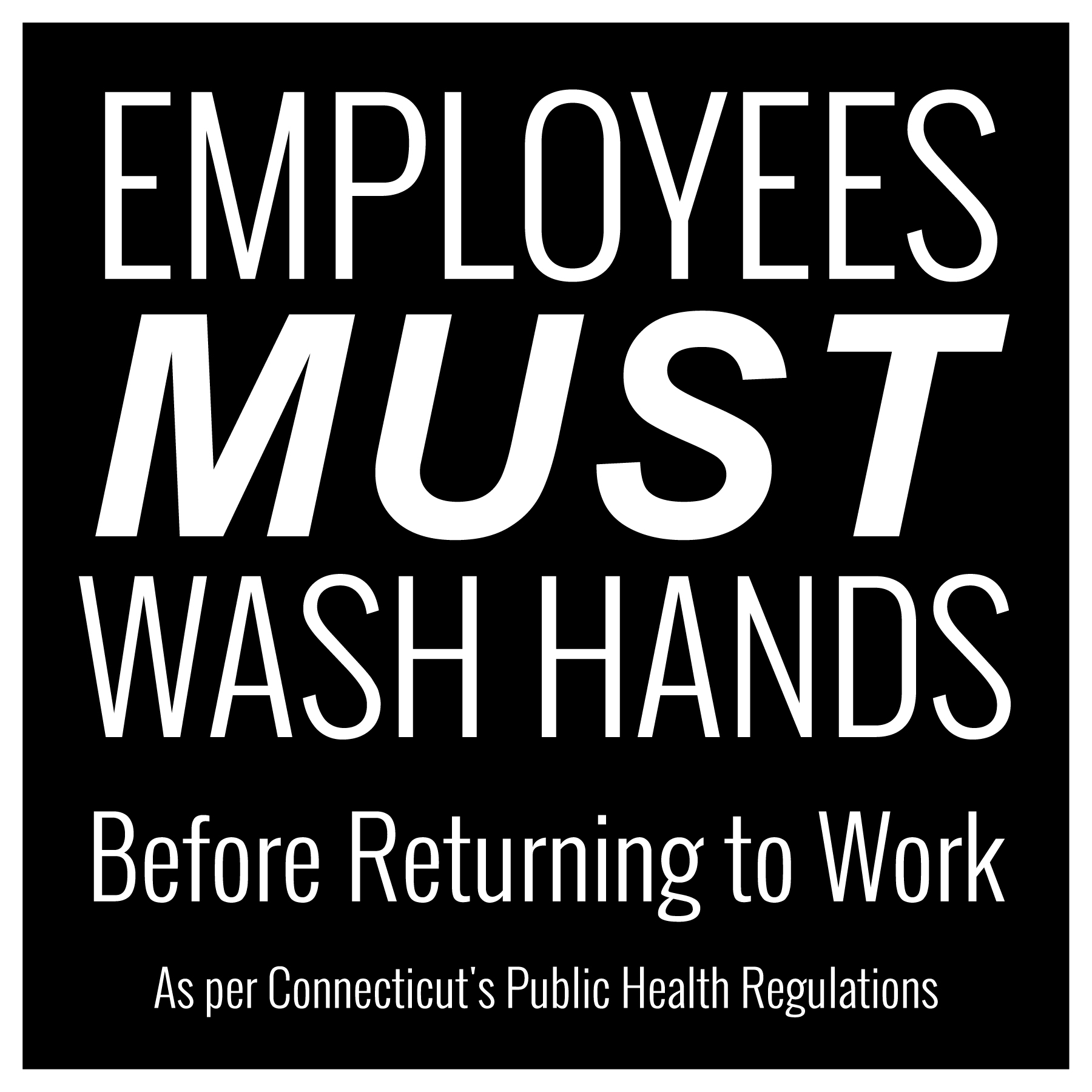 Connecticut handwashing sign