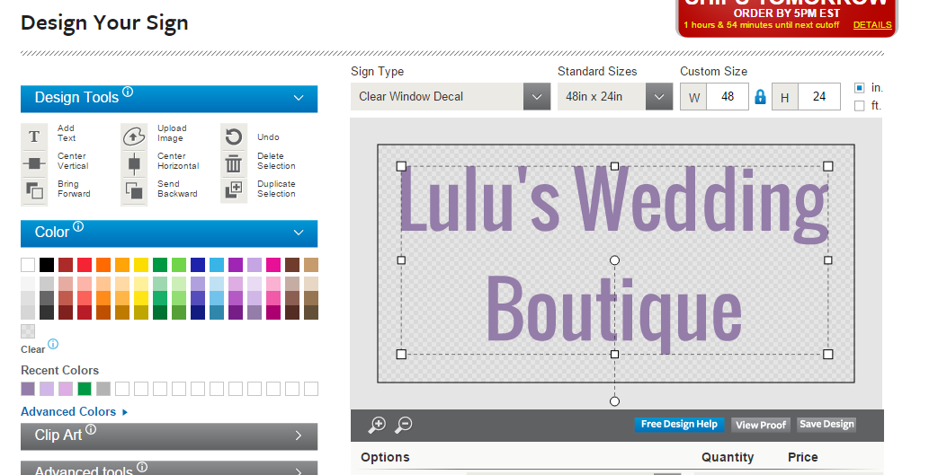 Clear Window Decal design tool