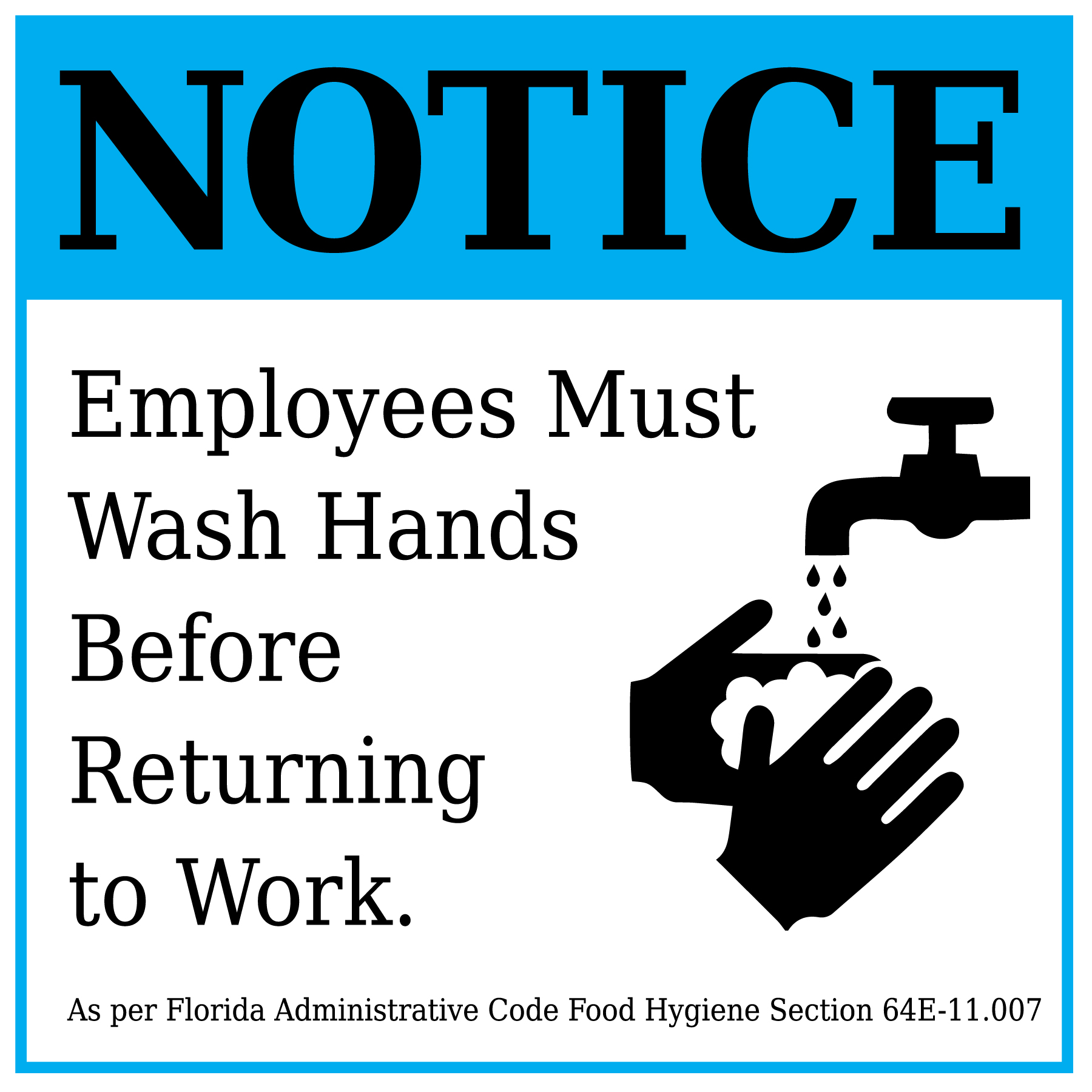 Florida handwashing sign