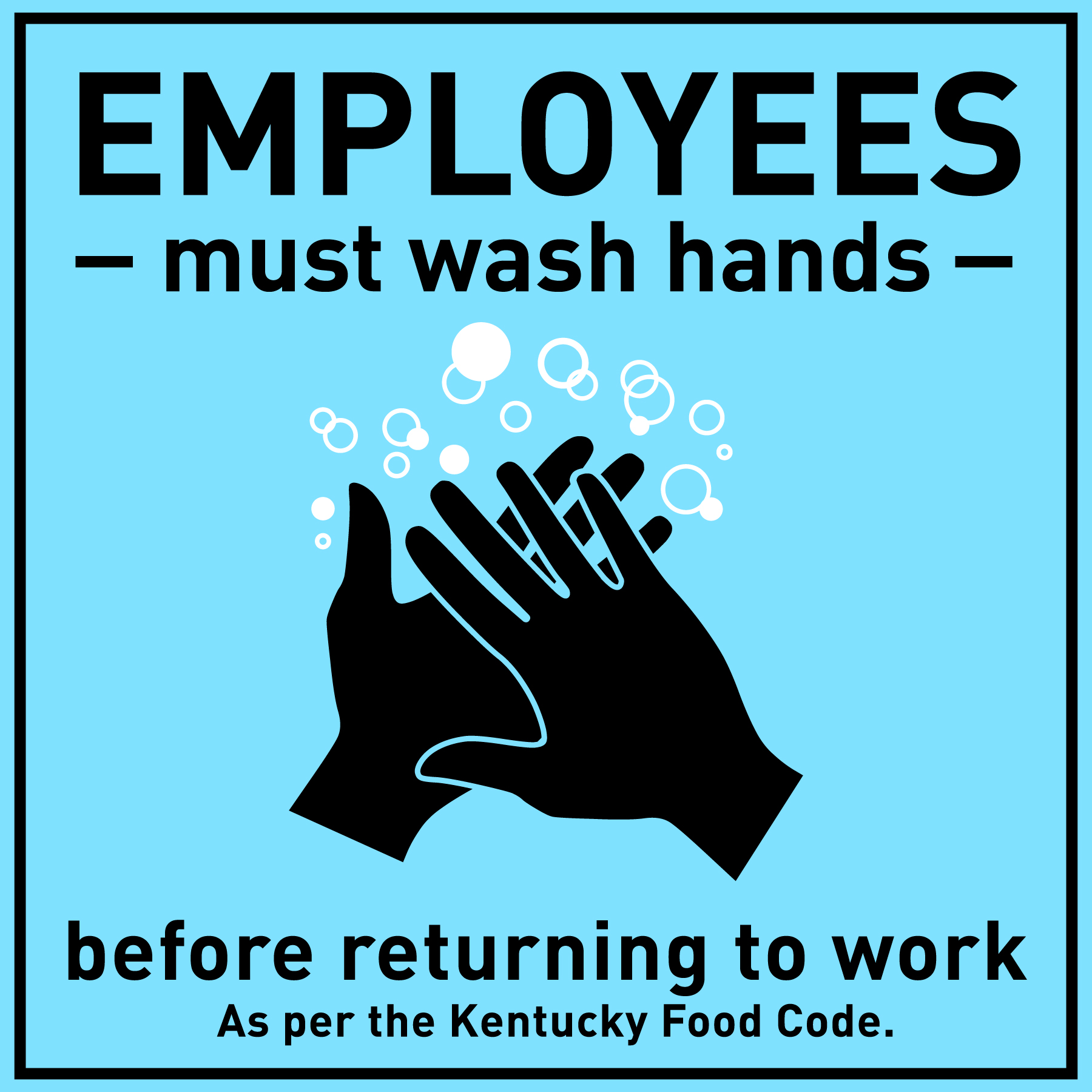 Kentucky handwashing sign