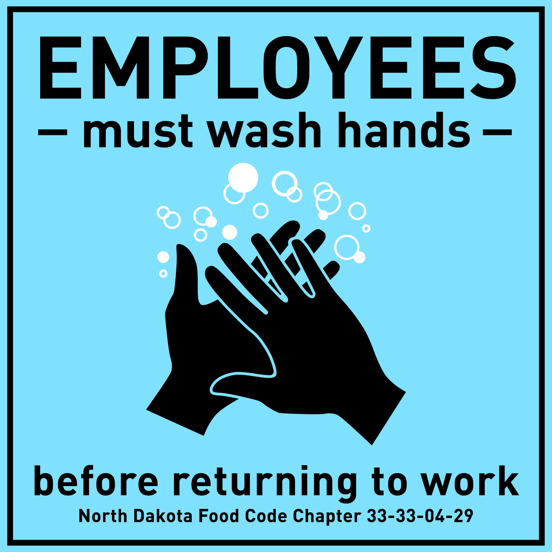 North Dakota Handwashing sign