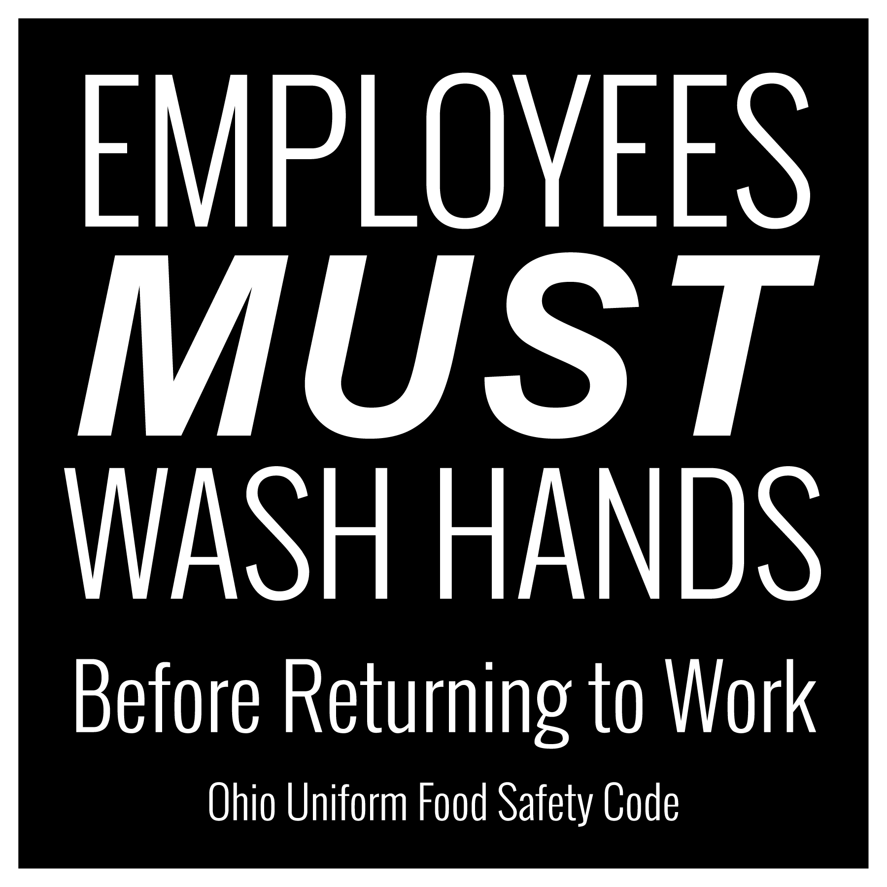 Ohio handwashing sign