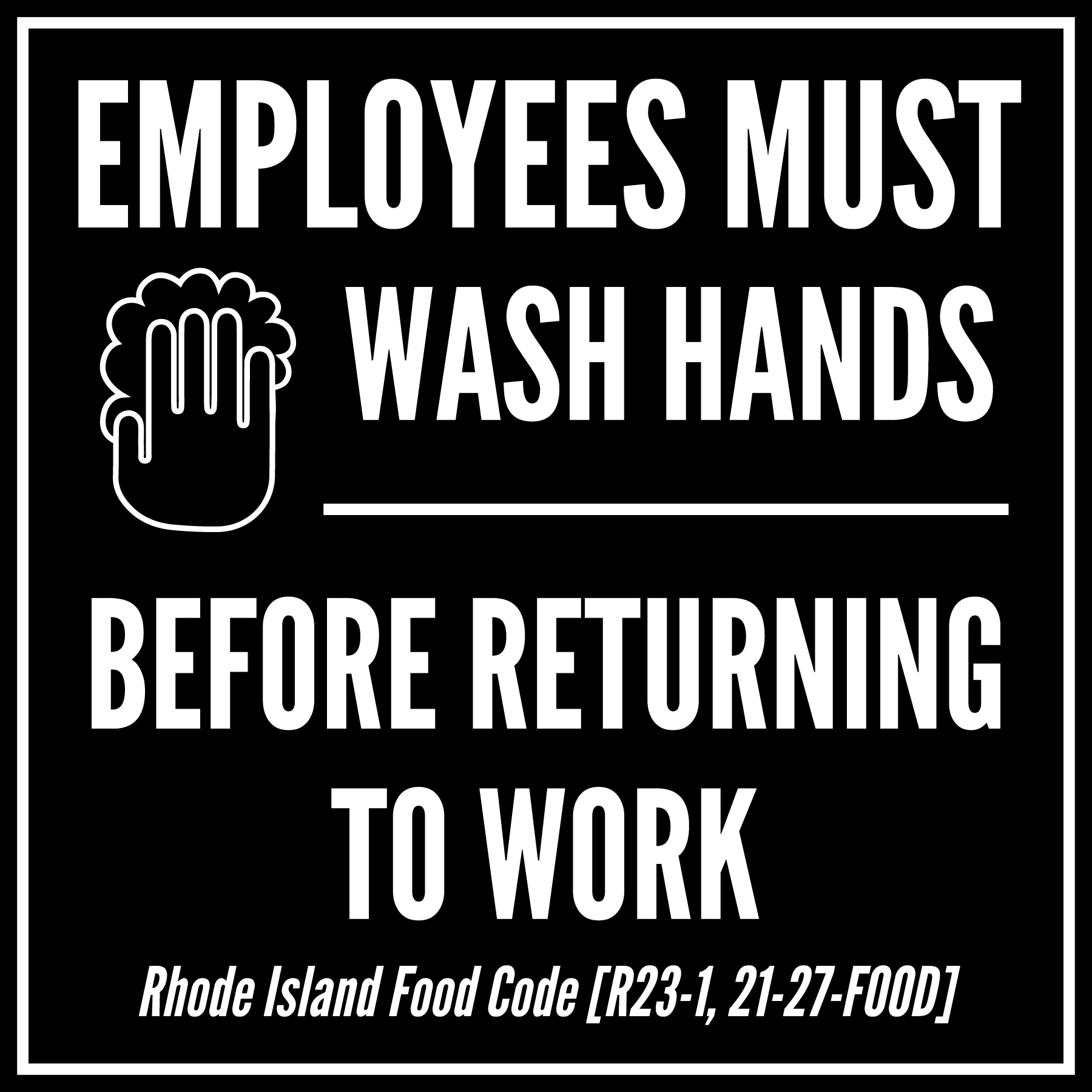 Rhode Island handwashing sign