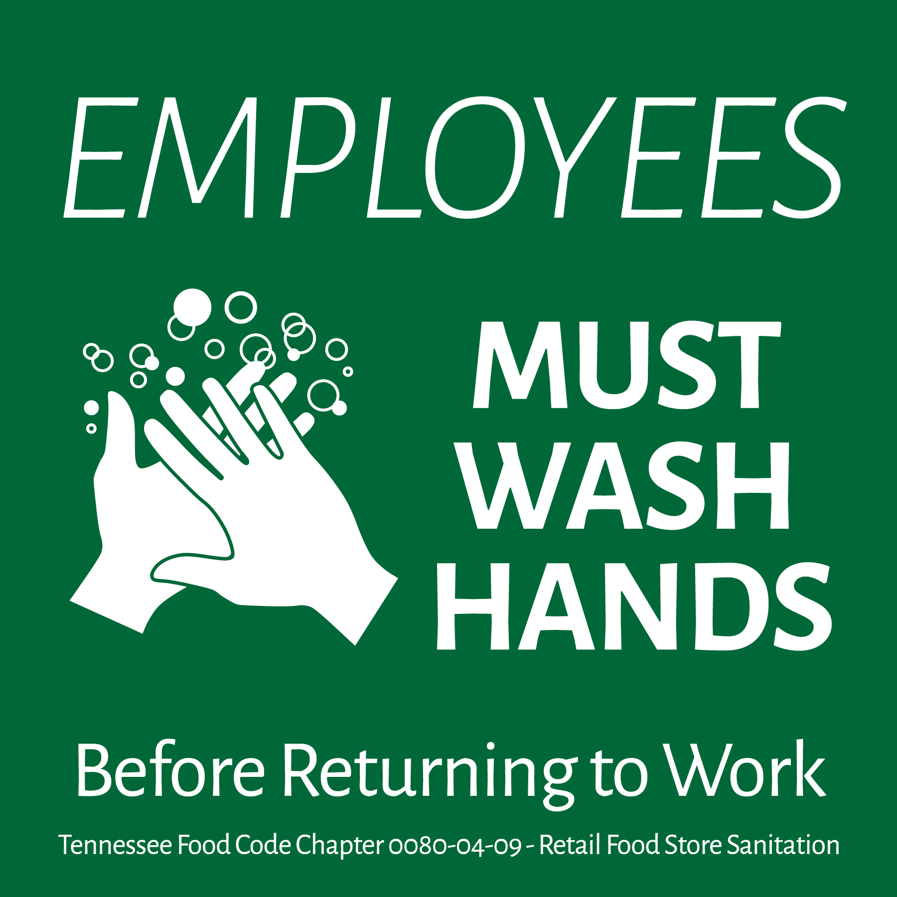 Tennessee handwashing sign 2