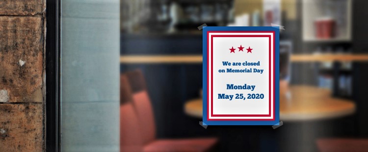 Free Closed for Memorial Day Signs