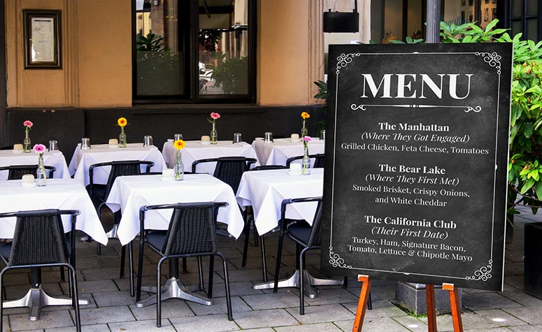 Foamboard Menu