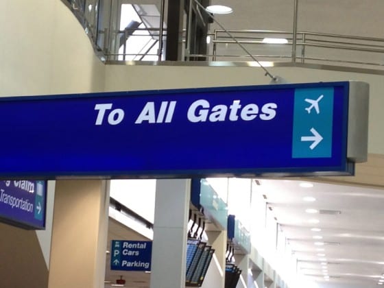 airport gate sign