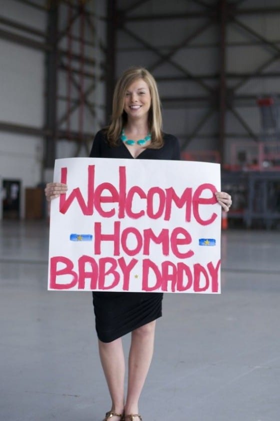 welcome home and baby announcement sign