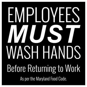 Maryland handwashing sign