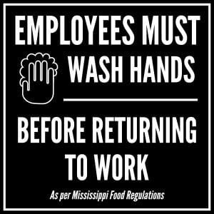 Mississippi handwashing sign