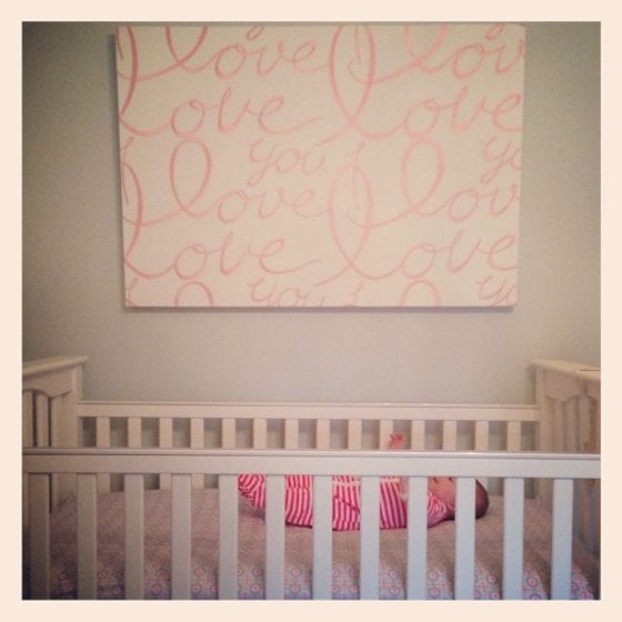 canvas above nursery crib
