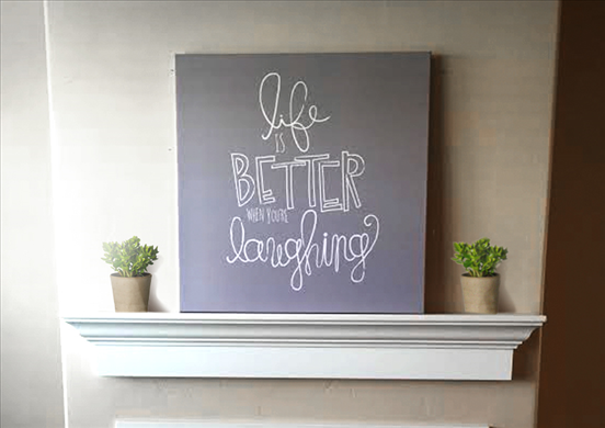 canvas on mantle
