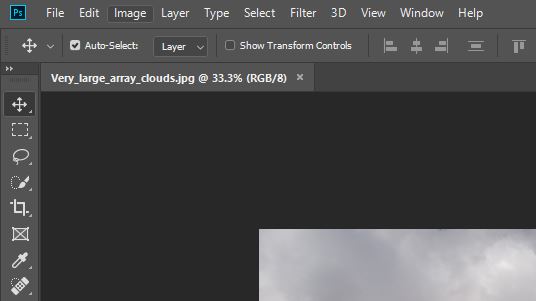 Finding Image Dimensions Using Photoshop (Step 2)